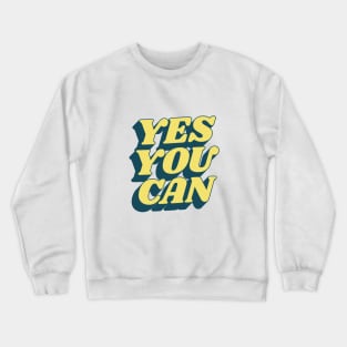 Yes You Can in Peach Fuzz and Yellow Crewneck Sweatshirt